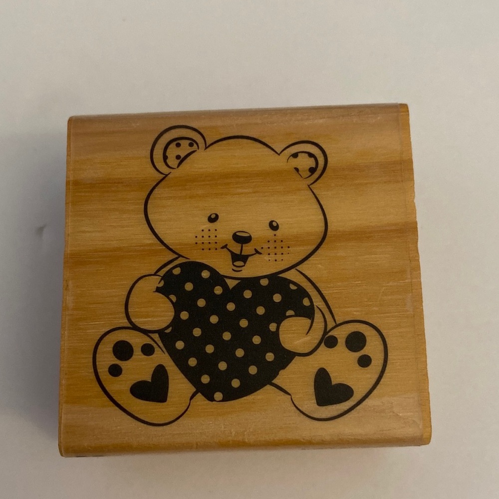 Craft Smart Teddy Bear Wooden Stamp New